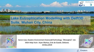 Ewaters
Lake Eutrophication Modelling with Delft3D
Suite, Wuhan City, China
Aaron Liao, Ewaters Environment Science&Technology（Shanghai）Ltd.
With Help from Arjen Markus, Erik de Goede, Deltares
14,Nov,2019
1
 