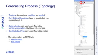 Forecasting Process (Topology)
Delft-FEWSInternationalUserDays2020
3
• Topology shows where modifiers are applied
• Run Op...