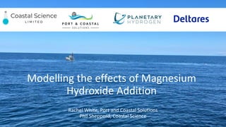 Rachel White, Port and Coastal Solutions
Phil Shepperd, Coastal Science
Modelling the effects of Magnesium
Hydroxide Addition
 