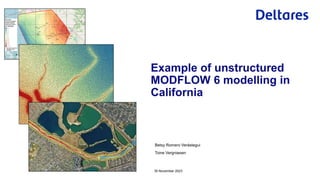 Example of unstructured
MODFLOW 6 modelling in
California
Betsy Romero Verástegui
Toine Vergroesen
30 November 2023
 