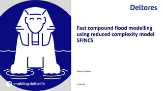 Roel de Goede
27-09-2023
Fast compound flood modelling
using reduced complexity model
SFINCS
 