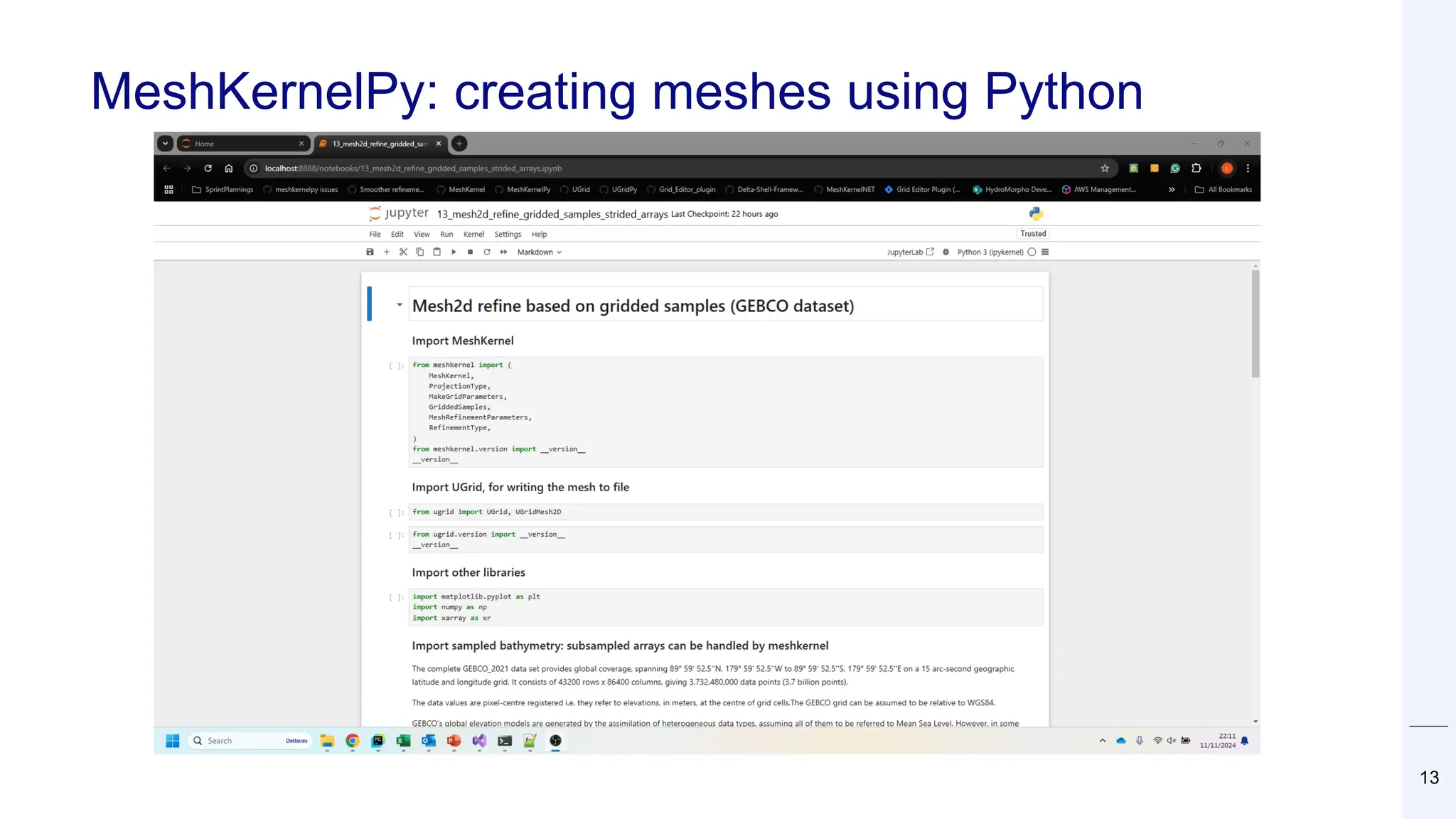 MeshKernelPy: creating meshes using Python
13
 