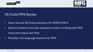 DSD-INT 2025 Visual Studio Code extension for MODFLOW 6 Syntax - Clanor ...