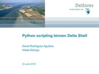 24 June 2015
Python scripting binnen Delta Shell
David Rodríguez Aguilera
Hidde Elzinga
 
