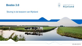 PAOTM cursus 105-06-2018
Sturing in de boezem van Rijnland
Bosbo 3.0
 