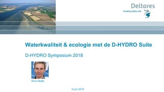 Waterkwaliteit & ecologie met de D-HYDRO Suite
Arno Nolte
D-HYDRO Symposium 2018
6 juni 2018
 
