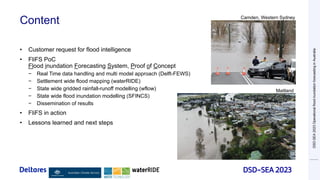DSD-SEA 2023 Operational flood inundation forecasting in Australia - De Kleermaeker