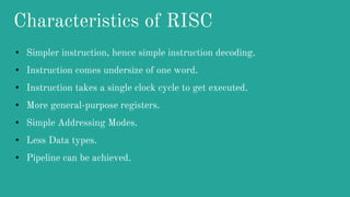 Dsdco IE: RISC and CISC architectures and design issues