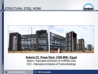 STRUCTURAL STEEL WORK




            Nubaria CC Power Plant (1500 MW) / Egypt
            Alstom - Fabrication & Erection of 4 HRSGs Units
            CCC - Fabrication & Erection of Turbine Buildings
 