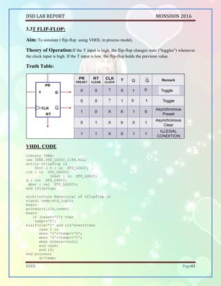 Digital System Design Lab Report - VHDL ECE | PDF