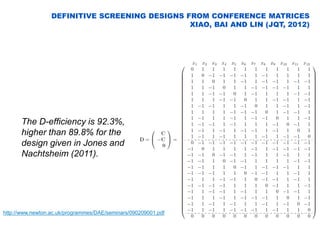 Screening Design Model Creating and Analyzing Definitive Screening Designs | PDF