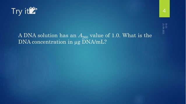 Calculation of ds DNA Concentration | PPT