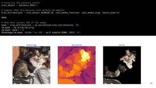 # Construct the saliency object
xrai_object = saliency.XRAI()
# Compute XRAI attributions with default parameters
xrai_attributions = xrai_object.GetMask(im, call_model_function, call_model_args, batch_size=20)
####
# Show most salient 30% of the image
mask = xrai_attributions > np.percentile(xrai_attributions, 70)
im_mask = np.array(im_orig)
im_mask[~mask] = 0
ShowImage(im_mask, title='Top 30%', ax=P.subplot(ROWS, COLS, 3))
54
 
