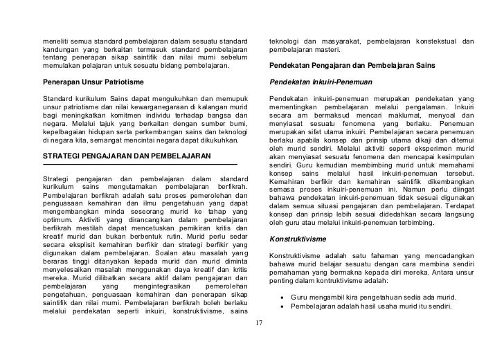 Dokumen standard kssr dunia sains dan teknologi tahun 2