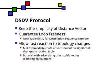 Dsdv Routing Destination sequence distance vector routing protocols | PPT