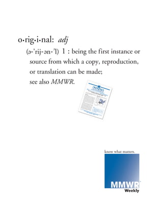 know what matters.
Weekly
o•rig•i•nal: adj
1 : being the first instance or
source from which a copy, reproduction,
or translation can be made;
see also MMWR.
( -'rij- n- l)e e e
Morbidity and Mortality Weekly Report
Weekly
August 9, 2002 / Vol. 51 / No. 31
CentersforDiseaseControlandPrevention
SAFER  HEALTHIER  PEOPLETM
This report summarizes West Nile virus (WNV) surveillance
data reported to CDC through ArboNET and
by states and
other jurisdictions as of August 7, 2002.
United StatesDuring the reporting period of July 31–August 7, a total of
68 laboratory-positive human cases of WN
V-associated ill-
ness were reported from Louisiana (n=40), Mississippi (n=23),
Texas
(n=four), and Illinois (n=one). During the
same
period, WN
V infections were reported in 447 dead crows,
263 other dead birds, 42 horses, and
183 mosquito pools.
During 2002, a total of 112 human cases with laboratory
evidence of recent WN
V infection have been reported from
Louisiana (n=71), Mississippi (n=28), Texas (n=12), and
Illi-
nois (n=one). Five deaths have been reported, all from Louisi-
ana. Among the
98 cases with available data, 59 (60%)
occurred among men; the median age was 55 years (range:
3–88 years), and the dates of illness onset ranged from June 10
to July 29.In addition, 1,076 dead crows and
827 other dead birds
with WN
V infection were reported from 34 states, New York
City, and
the District of Columbia (Figure 1); 87 WNV
infections in horses have been reported from 12 states
(Alabama, Florida, Georgia, Illinois, Kentucky, Louisiana,
Minnesota, Mississippi, North Dakota, South Dakota, Ten-
nessee, and Texas). During 2002, WN
V seroconversions have
been reported in 52 sentinel chicken flocks from Florida,
Nebraska, and
Pennsylvania; and
425 WN
V-positive mos-
quito pools have been reported from 12 states (Alabama, Geor-
gia, Illinois, Indiana, Massachusetts, Mississippi, New Jersey,
Ohio, Pennsylvania, South Dakota,Texas, and Virginia), New
York City, and
the District of Columbia.
West Nile Virus Activity — United States, July 31–August 7, 2002,
and Louisiana, January 1–August 7, 2002
INS
IDE
683
Outbreak
of Salmonella Serotype Javiana Infe
ctions —
Orlando,
Florida, June 2002
684
Childh
ood
Lead Poisoning
Associated with Tam
arind
Candy
and
Folk Rem
edies — California, 1999–20
00
686
Human Rab
ies — California, 2002
688
Outbreak
of Tularemia
Among
Comm
ercially Distributed
Prairie
Dogs, 2002
699
Notices to Rea
ders
Rece
nt huma
n WNV
infec
tion
and
anim
al WNV
activ
ity
Anim
al WNV
activ
ity only
Distr
ict ofColu
mbia
* As of August 7, 200
2.
FIG
URE 1. Are
as reporting
West Nile virus (WNV) activity —
United
States, 200
2*
 