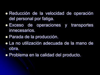 PRODUCTIVIDAD	Los tiempos que constantemente son perdidos por IMPRODUCTIVIDADES  generan un alto costo que generalmente no es visible y analizados en las organizaciones generados por: