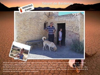 Située en Navarre et en Aragon, cette région pittoresque est riche d'un important patrimoine historique : villages
troglodytiques, cités médiévales, édifices hispano-musulmans et chrétiens, ruines romaines, etc. Des restes de
fortifications se trouvent encore disséminées dans le désert. Erigées au 13ème siècle par le roi Sancho Septimo, elles
avaient pour but de lutter contre les bandits qui écumaient cette région, et de protéger la frontière navarraise de la
convoitise de ces terres, de leur voisin aragonais.
 