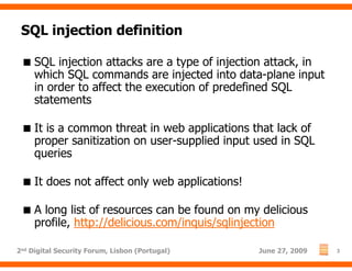 SQL injection: Not Only AND 1=1 (updated) | PDF | Databases | Computer ...