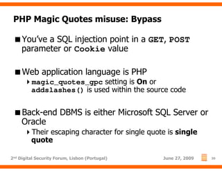 SQL injection: Not Only AND 1=1 (updated) | PDF