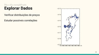Explorar Dados
Verificar distribuições de preços
Estudar possíveis correlações
15
Dia a dia exemplificado
 