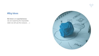 #Big Ideas
Be brave and spontaneous:
we are exploring the impossible
(later we will use the scissors…. )
 