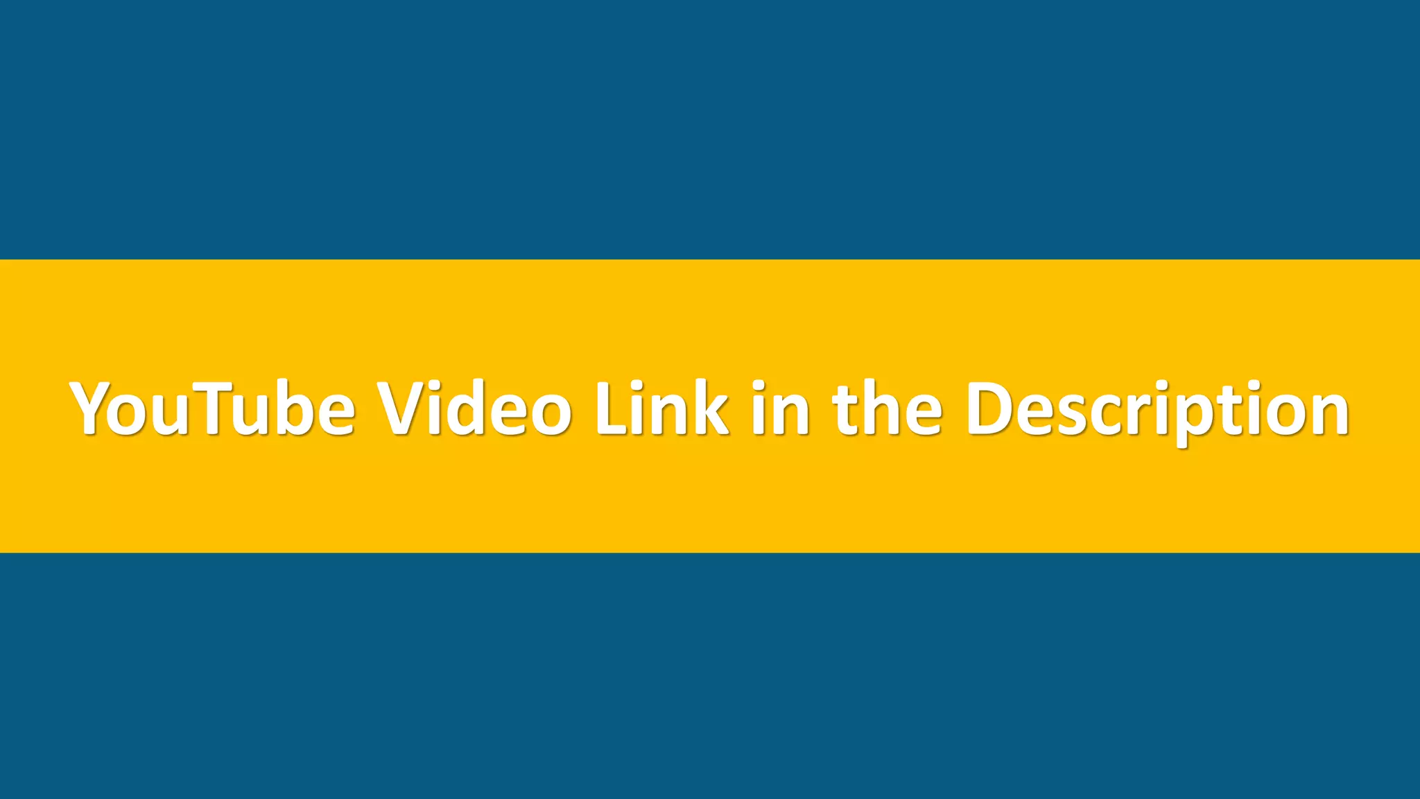 YouTube Video Link in the Description
 