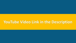 YouTube Video Link in the Description
 