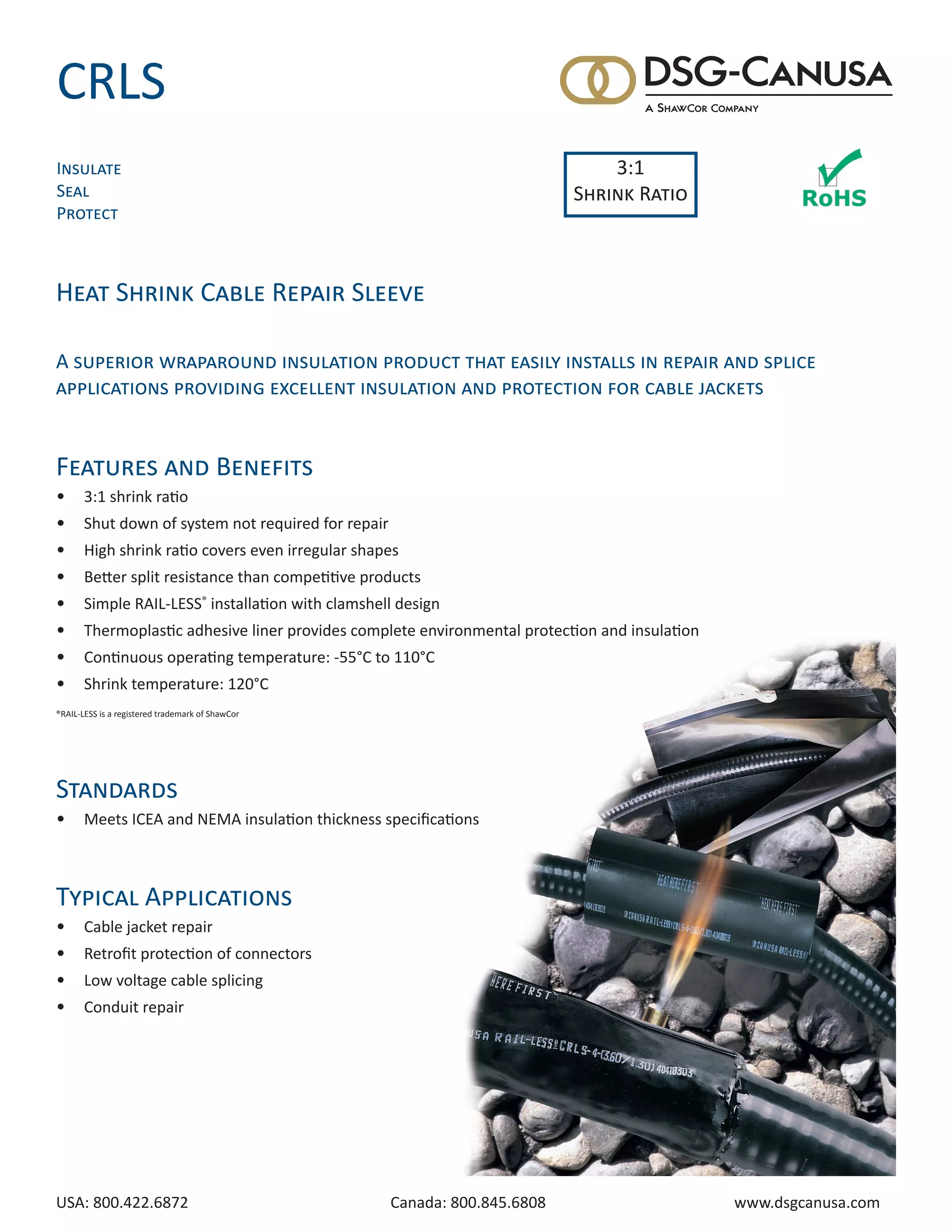 DSG Canusa Heat Shrink Cable Repair Sleeves (RailLess) PDF