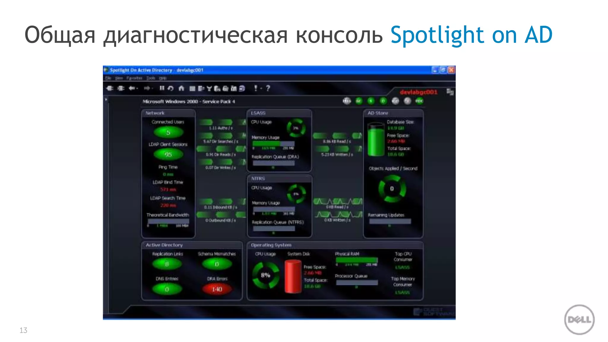 Общая диагностическая консоль Spotlight on AD 
13 
13 
 