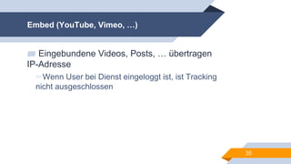 Möglichkeiten
36
▰ YouTube / Vimeo: Lazy Load for Videos
▰ YouTube: WP YouTube Lyte
▰ YouTube: „Erweiterten Datenschutzmod...