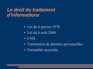 Introduction au droit informatique