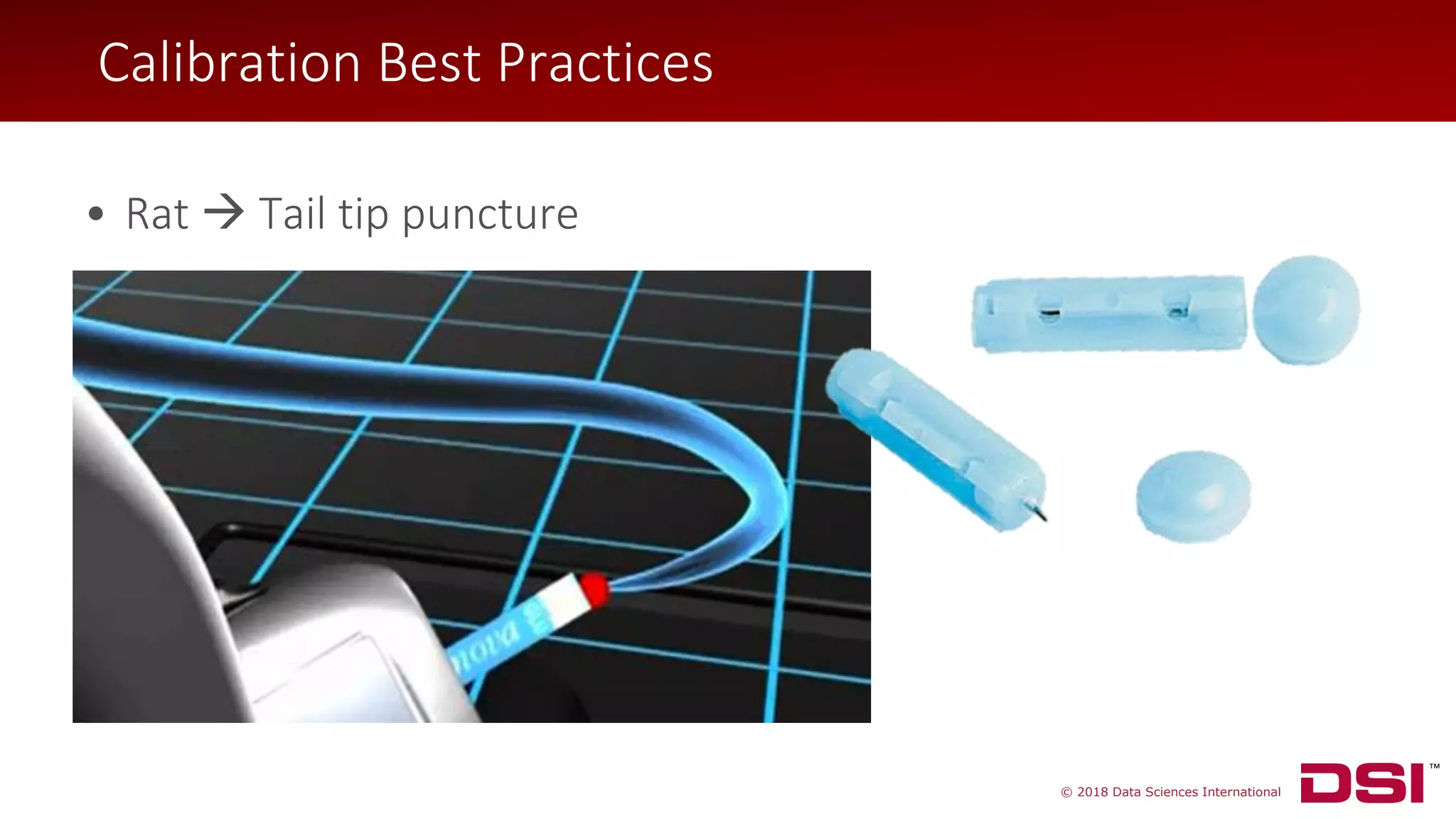 © 2018 Data Sciences International
• Rat → Tail tip puncture
Calibration Best Practices
 