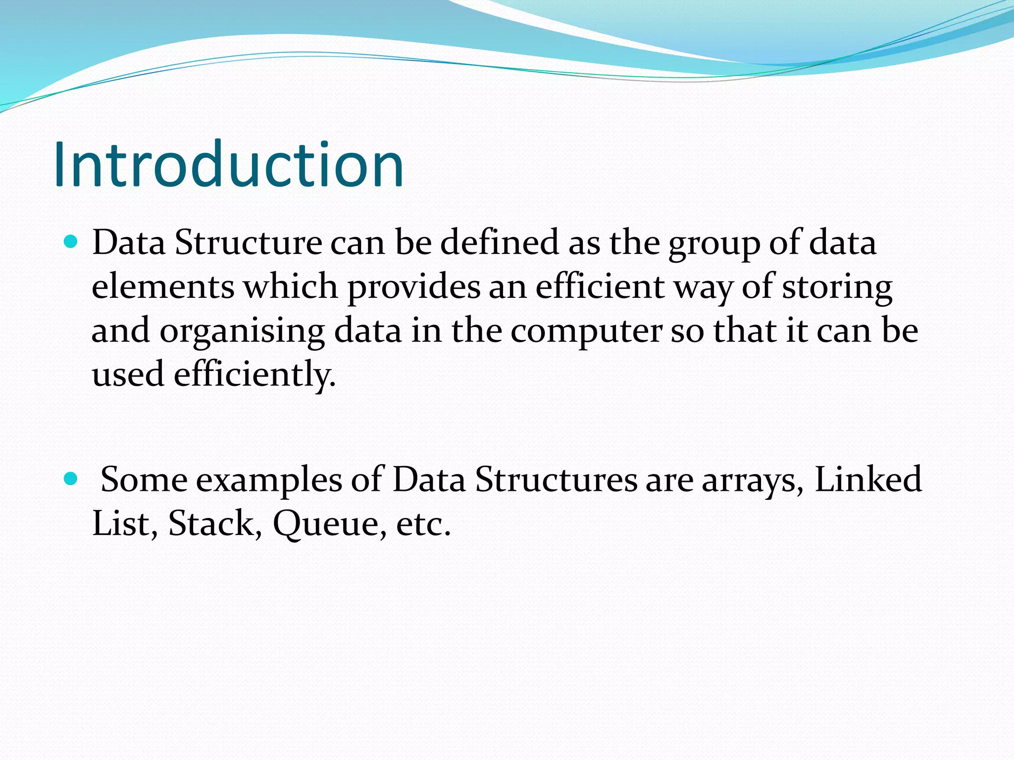 introduction to Data Structure and classification | PPTX | Databases ...