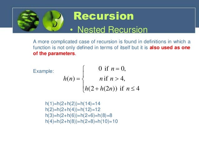 Image result for nested recursion example