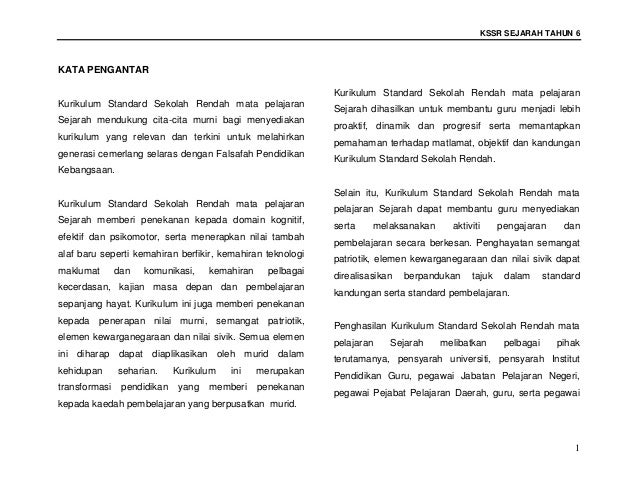 Dskp Kssr Sejarah Tahun 6