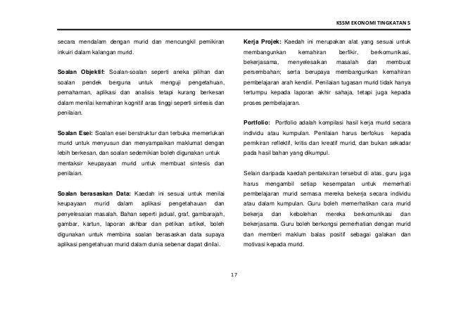 Dskp Ekon Ting 5 Kssm Docx