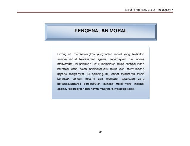 Dskp Pendidikan Moral Tingkatan 2 / Bahan kursus kssm pendidikan moral
