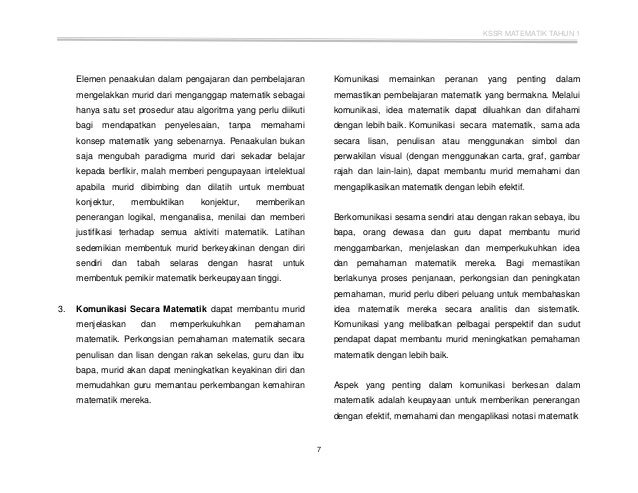 Dskp matematik kssr semakan tahun 1 2017