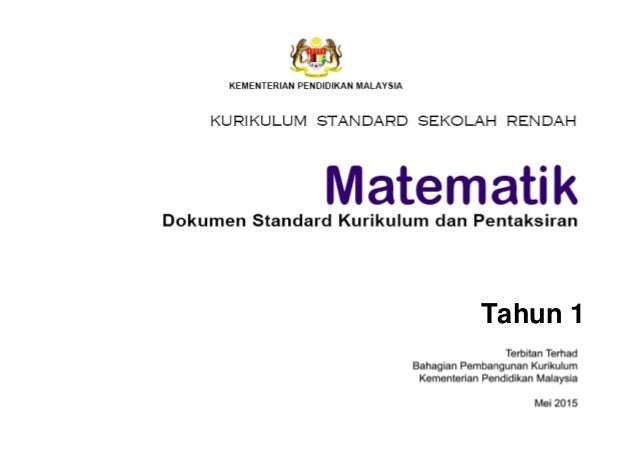 Dskp matematik kssr semakan tahun 1 2017
