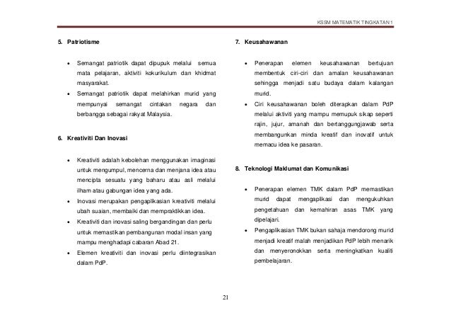 Dskp Matematik Tingkatan 1