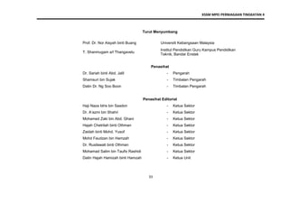 KSSM MPEI PERNIAGAAN TINGKATAN 4
33
Turut Menyumbang
Prof. Dr. Nor Aisyah binti Buang Universiti Kebangsaan Malaysia
T. Shanmugam a/l Thangavelu
Institut Pendidikan Guru Kampus Pendidikan
Teknik, Bandar Enstek
Penasihat
Dr. Sariah binti Abd. Jalil - Pengarah
Shamsuri bin Sujak - Timbalan Pengarah
Datin Dr. Ng Soo Boon - Timbalan Pengarah
Penasihat Editorial
Haji Naza Idris bin Saadon - Ketua Sektor
Dr. A’azmi bin Shahri - Ketua Sektor
Mohamed Zaki bin Abd. Ghani - Ketua Sektor
Hajah Chetrilah binti Othman - Ketua Sektor
Zaidah binti Mohd. Yusof - Ketua Sektor
Mohd Faudzan bin Hamzah - Ketua Sektor
Dr. Rusilawati binti Othman - Ketua Sektor
Mohamad Salim bin Taufix Rashidi - Ketua Sektor
Datin Hajah Hamizah binti Hamzah - Ketua Unit
 
