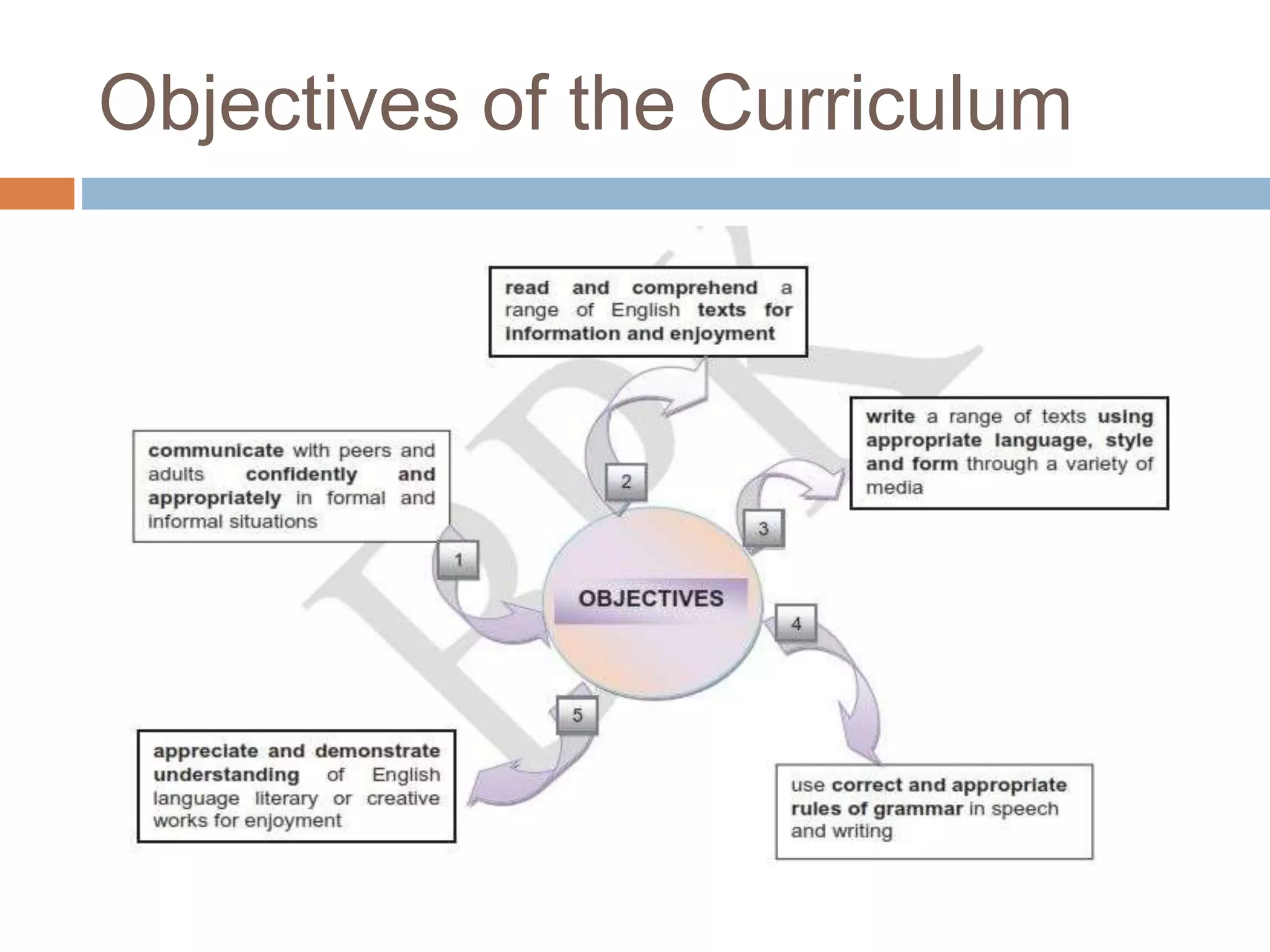 Objectives of the Curriculum