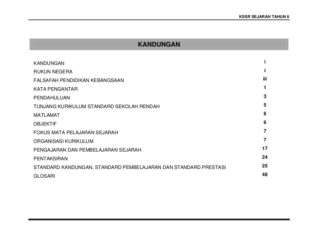 DSKP SEJARAH TAHUN 6