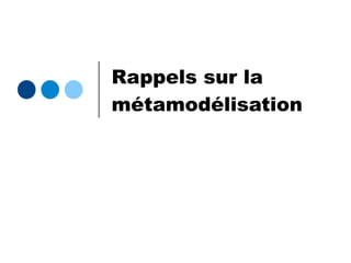 Rappels sur la
métamodélisation
 
