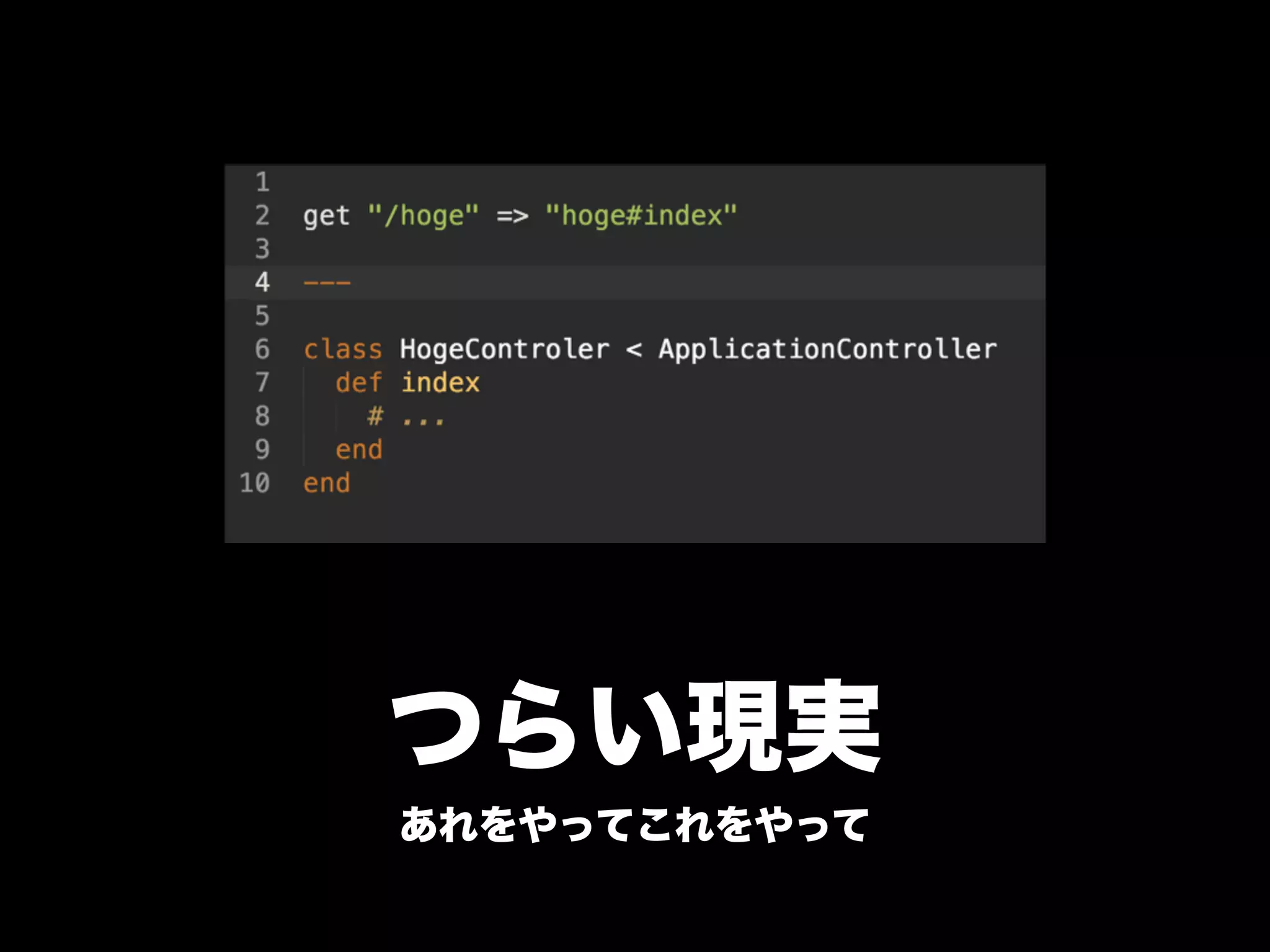 つらい現実
あれをやってこれをやって
 
