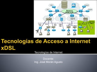 Tecnologías de Internet
Docente:
Ing. José Morán Agusto
 