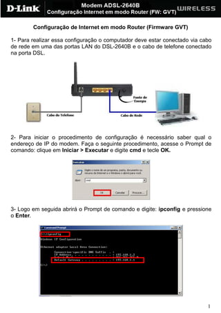 Dsl 2640 b-internet_em_modo_router_fw_gvt | PDF