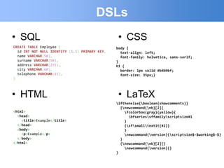 Dsl Examples Domain-Specific Languages | PPTX