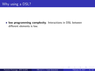 Domain Specific Languages and C++ Code Generation | PPT